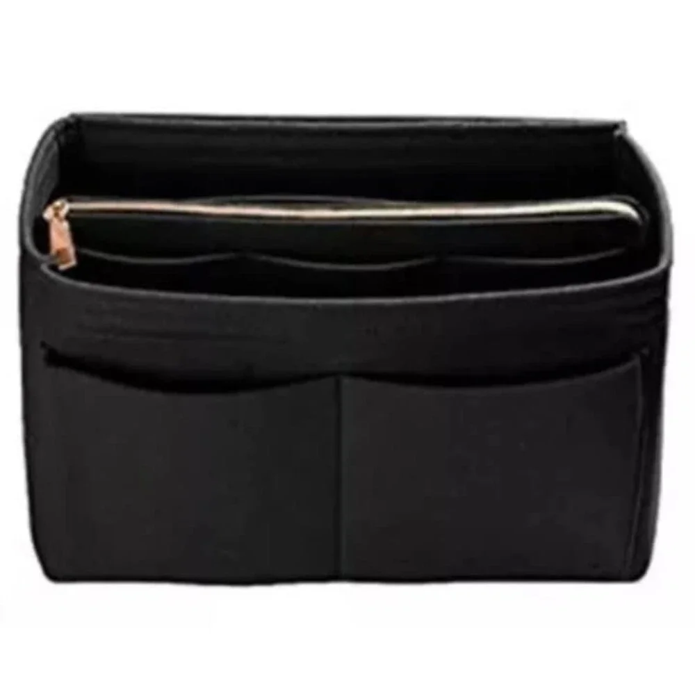Felt Tote Organizer Insert with Zipper Pouch, 12-Pocket Handbag Organizer